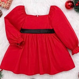 Baby Girl Square Neck Sleeve Dress
